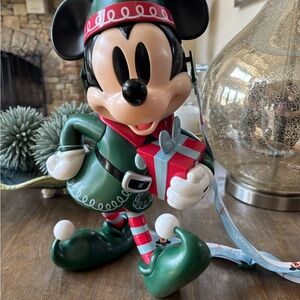 Disney Parks Mickey Mouse Elf Green & Red popcorn bucket